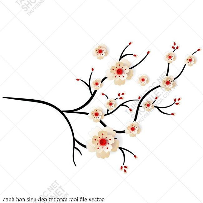 canh hoa sieu dep tet nam moi file vector